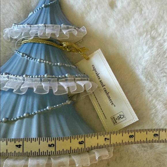 NEW! Blue & White Ribbon Bow & Metallic Gold lace Christmas Tree - Picture 9 of 9